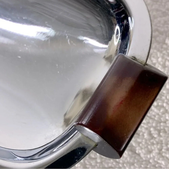 Vintage Glo Hill Gourmates Chrome Serving Tray With Bakelite Handles - Picture 8 of 10